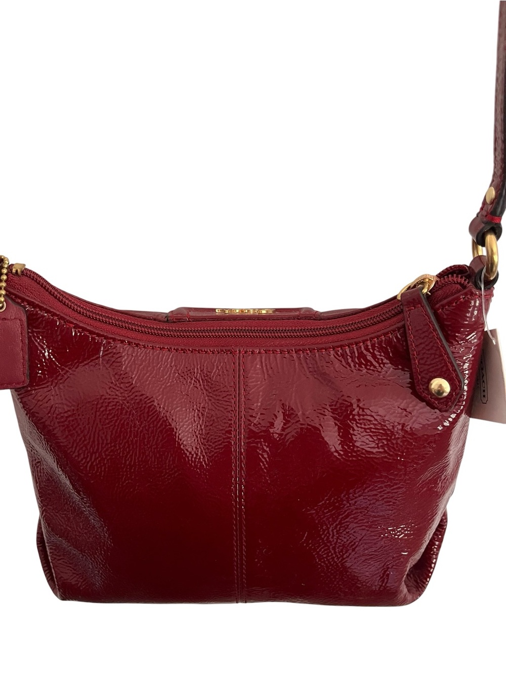 Coach Ashley Patent Leather Small Swingpack Bag Crimson Red NWT - Picture 12 of 14